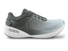 Women's Topo Phantom 4. Grey upper. White midsole. Lateral view.