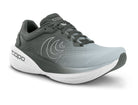 Women's Topo Phantom 4. Grey upper. White midsole. Lateral view.