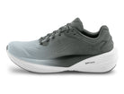 Women's Topo Phantom 4. Grey upper. White midsole. Medial view.