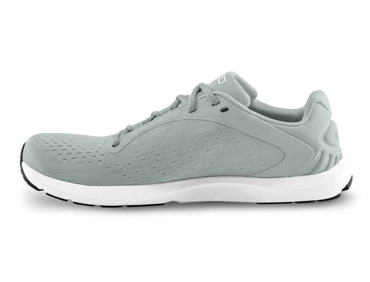 Women's Topo ST-6. Grey upper. White midsole. Medial view.