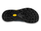 Women's Topo Terraventure 4 WP. Grey upper. Black midsole. Bottom view.