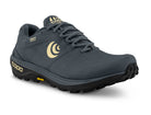 Women's Topo Terraventure 4 WP. Grey upper. Black midsole. Lateral view.