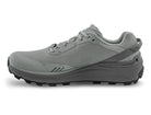 Women's Topo Traverse. Grey upper. Dark Grey midsole. Medial view.