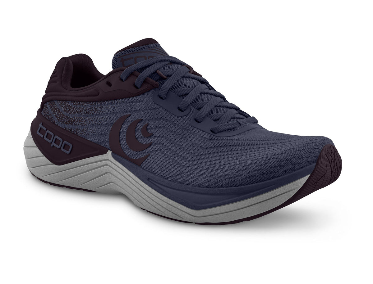 Women's Topo Athletic Ultrafly 5 in Purple/Grey, lateral view