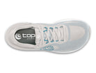 Women's Topo Ultrafly 6. Grey upper. White midsole. Top view.