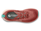 Women's Topo Vista. Light Red upper. Light Grey midsole. Top view.