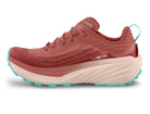 Women's Topo Vista. Light Red upper. Light Grey midsole. Medial view.