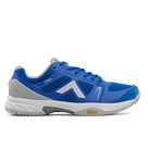 Women's Tyrol Drive V. Blue upper. Grey midsole. Lateral view.