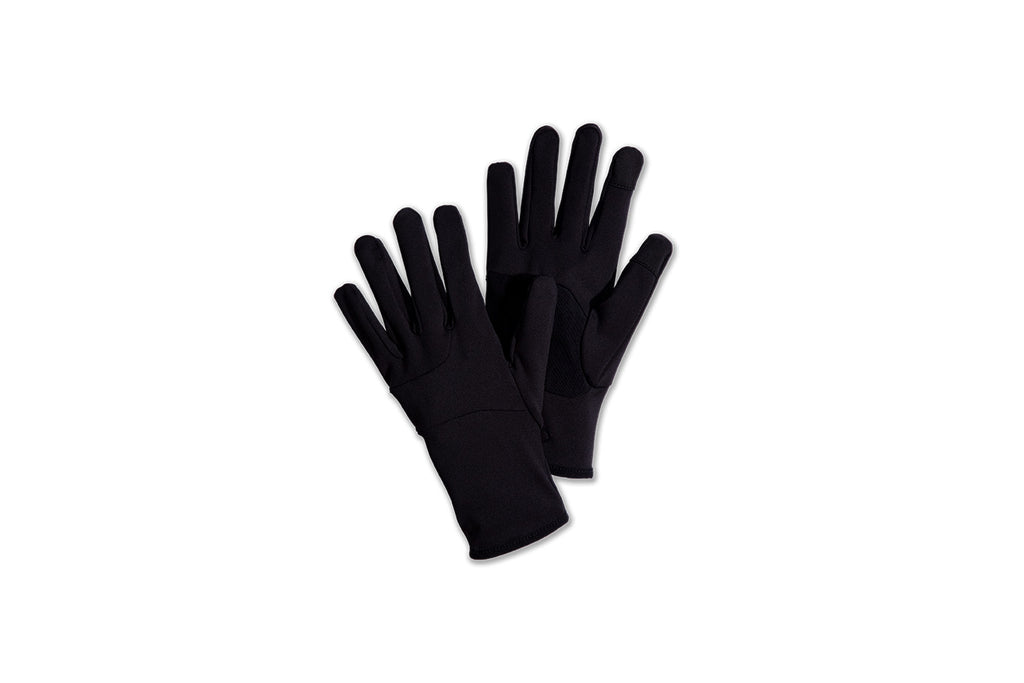 Unisex Brooks Fusion Gloves. Black. Front view.