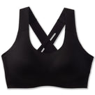 Women's Brooks Dare Crossback Run Bra 2.0. Black. Front view.