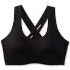 Women's Brooks Dare Crossback Run Bra 2.0. Black. Front view.