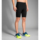 Men's Brooks Greenlight 9" Short Tights. Black. Front/Lateral view.