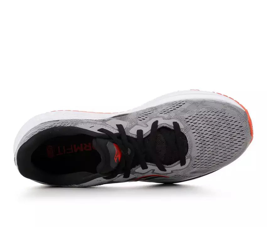 Men's Saucony Omni 20. Grey upper. White midsole. Top view.