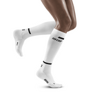 Men's CEP The Run Tall Sock 4.0. White. Lateral view.