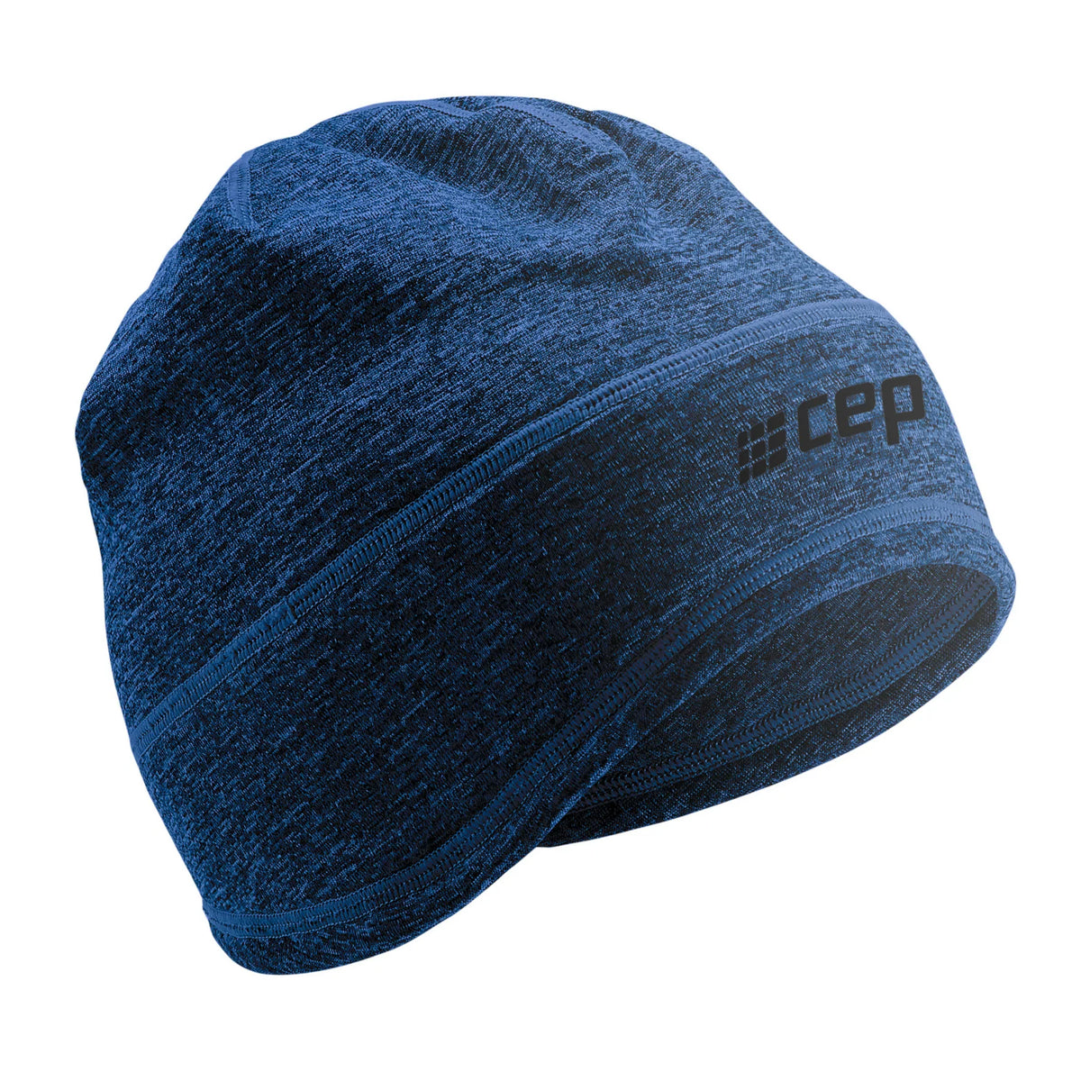 CEP Winter Run Beanie. Blue. Lateral view.
