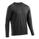 Men's CEP Run Shirt Long Sleeve. Black. Front view.