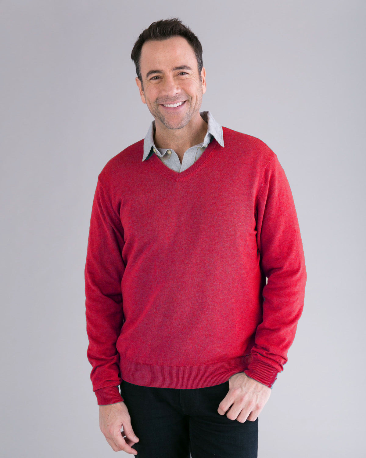 Alashan Cotton Cashmere Classic V-Neck Pullover Sweater Men's
