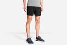 Men's Brooks Sherpa 5" Shorts. Black. Front view.