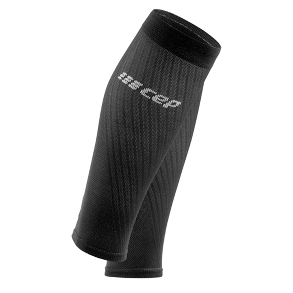 Women's CEP Ultralight Calf Sleeve. Black/Grey. Lateral view.
