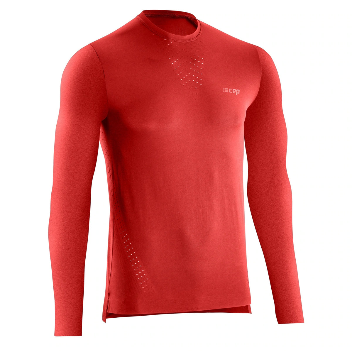 Men's CEP Ultralight Long Sleeve Shirt. Red. Front view.