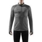 Men's CEP Winter Quarter Zip Pullover. Grey. Front view.