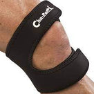 Cho-Pat Dual-Action Knee Strap. Black. Front/Lateral view.