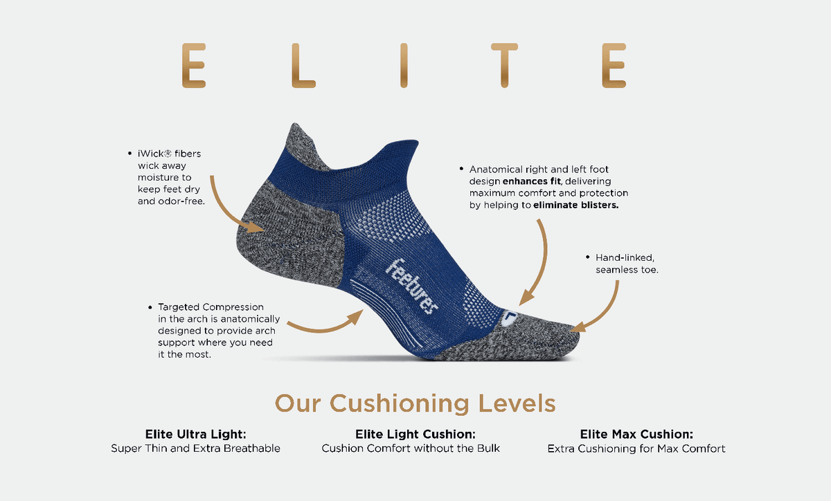 Feetures Elite Light Cushion no show. Blue/Grey