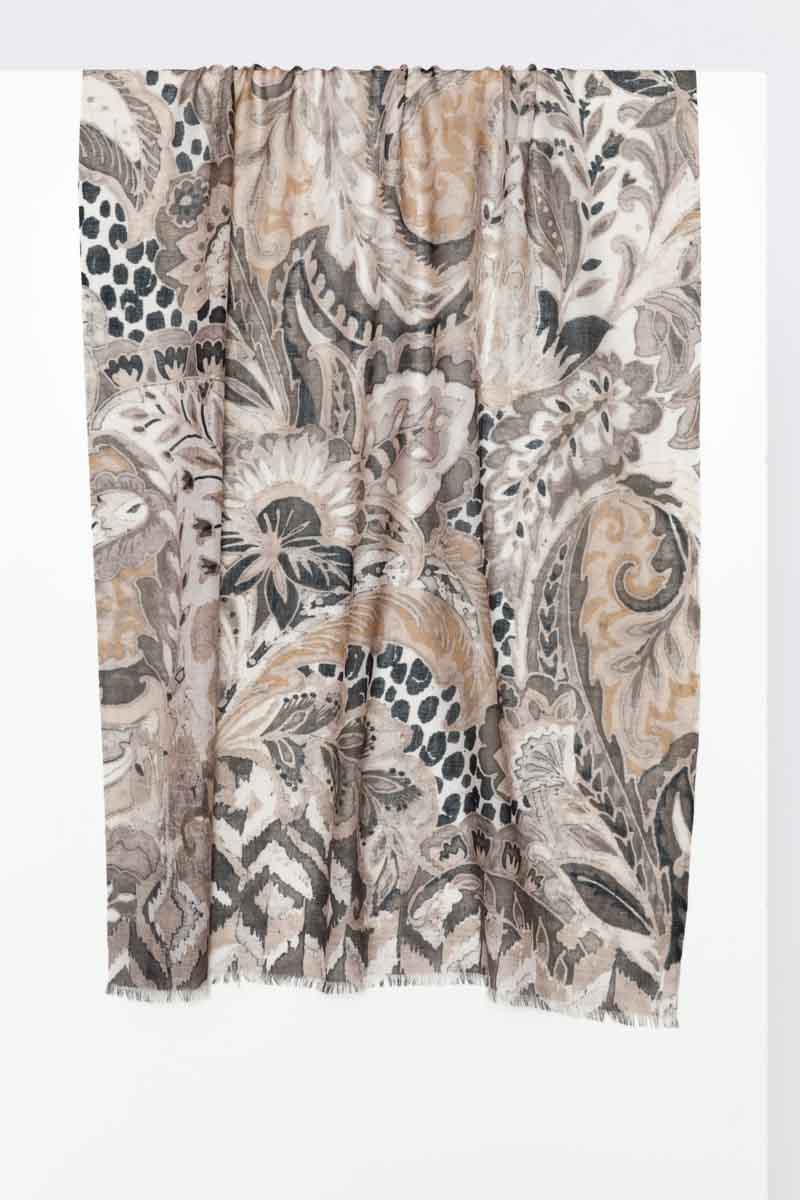 Kinross 50% Silk/50% Cashmere Woven Print Scarf Women's