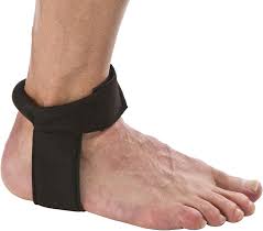 Cho-Pat Achilles Tendon Strap. Black. Lateral view.