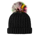 Mitchie's Matchings | Cable Knit Beanie with Fleece Lining and Fur Pom