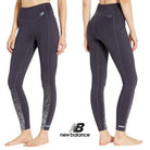 Womens New Balance Impact Tights. Purple/Gray. Front/Rear view.