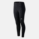 Women's New Balance Impact Run Tights. Black. Front/Lateral view.