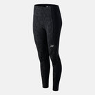 Women's New Balance Impact Run Tights. Black. Front/Lateral view.