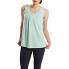 Women's Oiselle In the Fold Tank Top. Light Green. Front view.