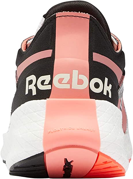 Women's Reebok Floatride Energy Symmetros. Grey upper. White midsole. Rear view.