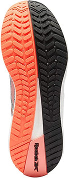 Women's Reebok Floatride Energy Symmetros. Grey upper. White midsole. Bottom view.