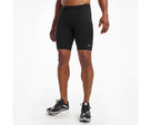Men's Saucony Bell Lap Shorts. Black. Front view.