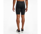 Men's Saucony Bell Lap Shorts. Black. Rear view.