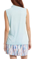 Tribal women's Sleeveless Breathable Zip Polo in Aruba, back view.