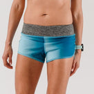 Women's rabbit Catch Me If You Can Shorts. Blue. Front view.