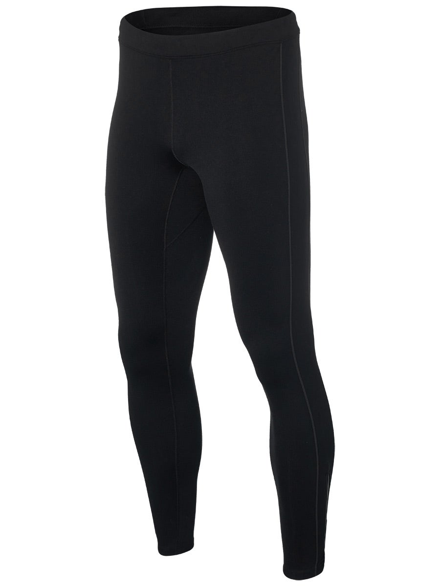 Men's rabbit Tights. Black. Front view.