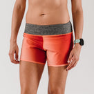 Women's rabbit Hopper Shorts. Orange. Front view.