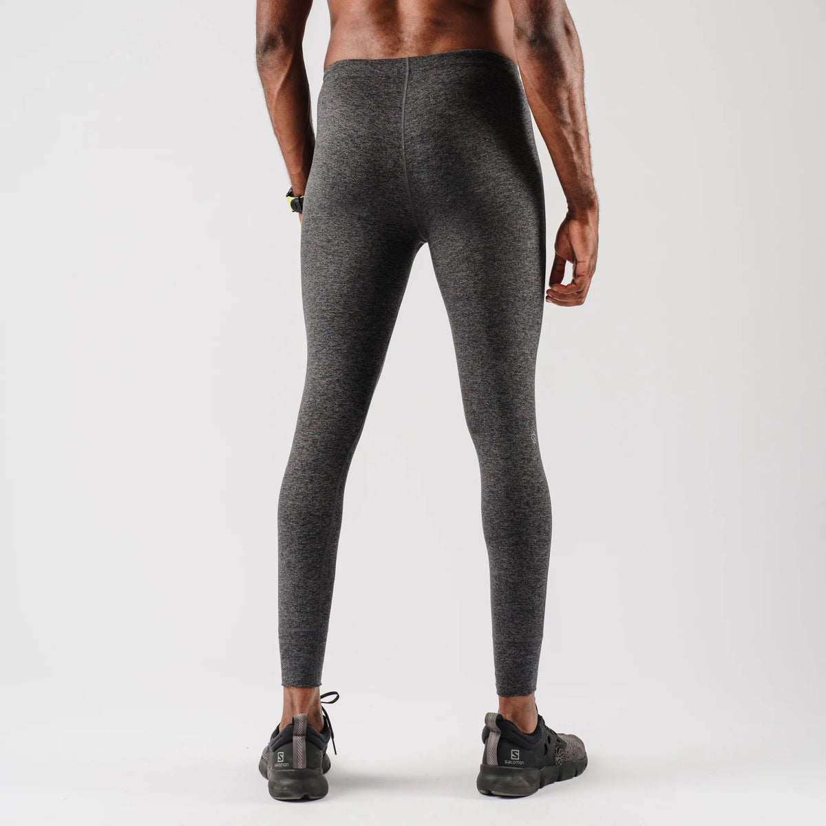 Men's rabbit EZ Tights. Dark Grey. Rear view.