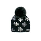 Mitchie's Matchings Scattered Snowflakes Knitted Hat with Fox Fur Pom