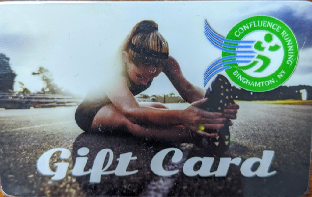 a gift card with the picture of a runner stretching