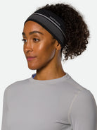Unisex Natha Hypernight Reflective Headband. Black. Front/Lateral view.