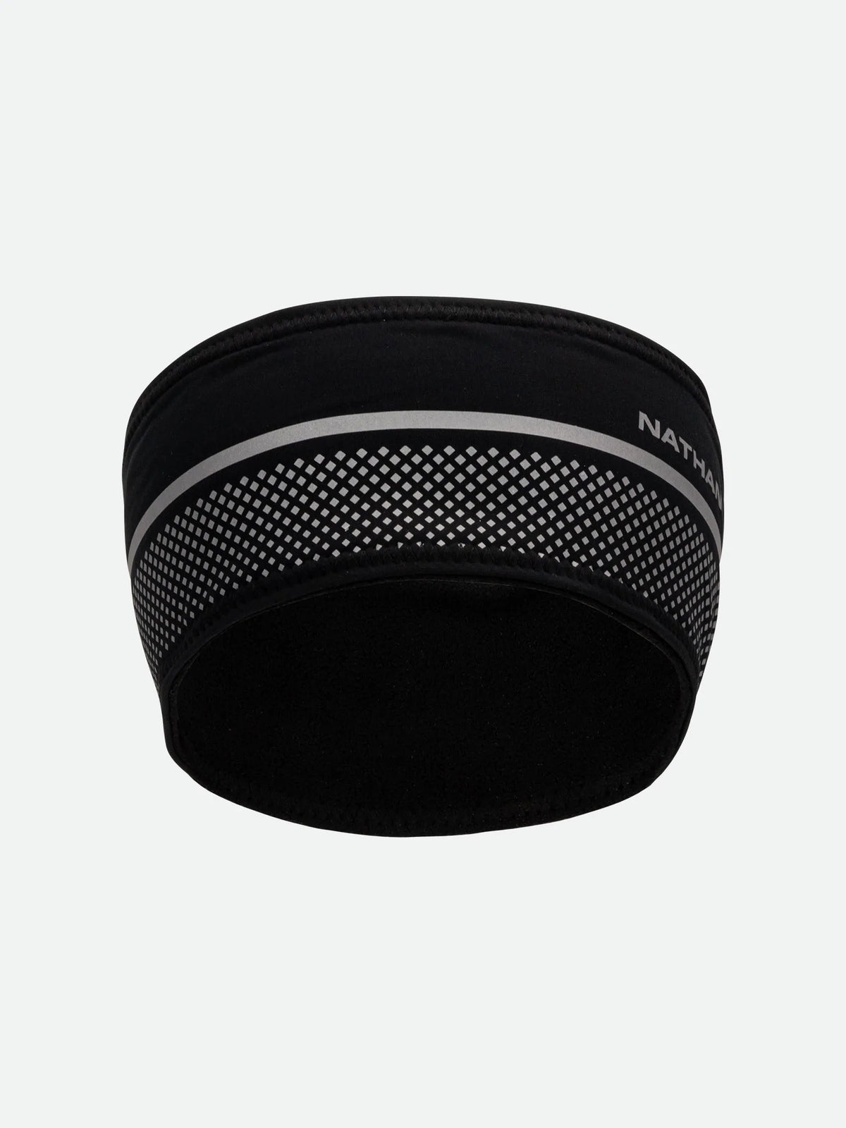 Unisex Natha Hypernight Reflective Headband. Black. Front/Lateral view.