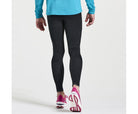 Men's Saucony Boulder Wind Tights. Black. Rear view.