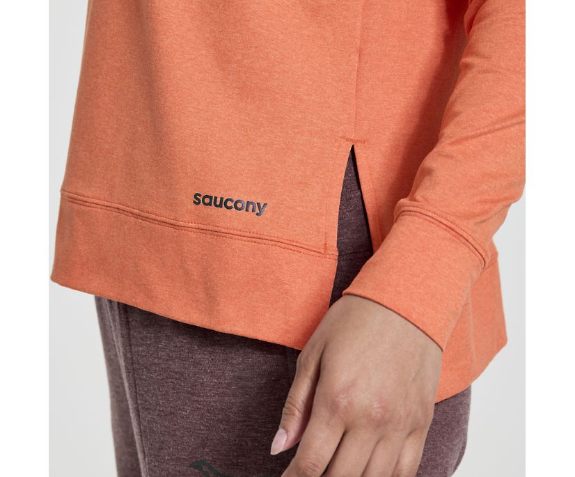 Women's Saucony Sunday Layer Top. Light Red. Lateral view.