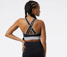 Women's New Balance Q Speed Crop Bra. Black. Rear view.